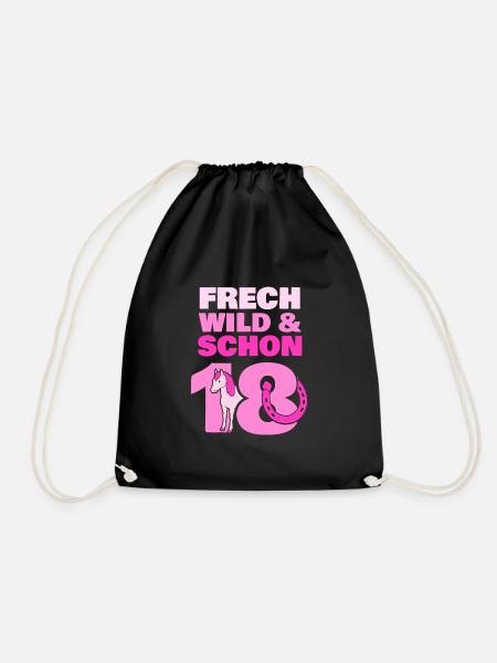 Geschenk 18 Jahre Geburtstag Mädchen Pferd - Turnbeutel - Schwarz