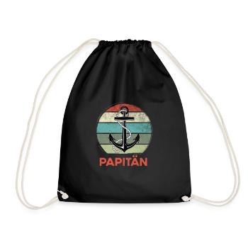 Papitän - Turnbeutel - Schwarz - Vorne