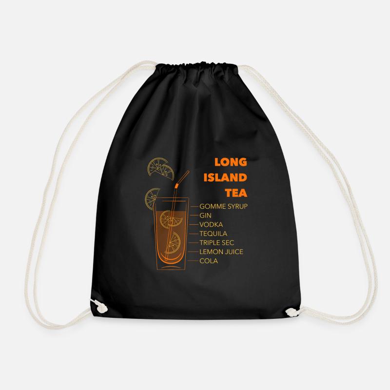 Long Iceland Ice Tea Cocktail Gift - Drawstring Bag - black