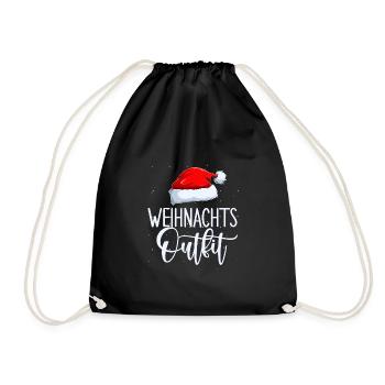 Weihnachten 2023 Outfit - Turnbeutel - Schwarz - Vorne