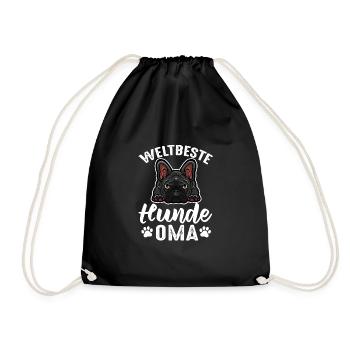 Weltbeste Hunde Oma Frauchen Hunde Spruch Geschenk - Turnbeutel - Schwarz - Vorne