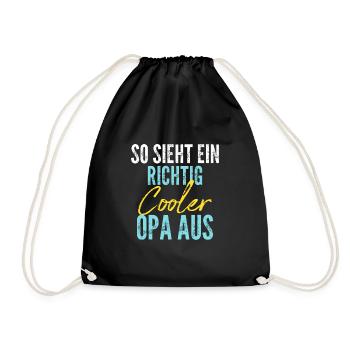 So sieht ein richtig cooler Opa aus - Turnbeutel - Schwarz - Vorne