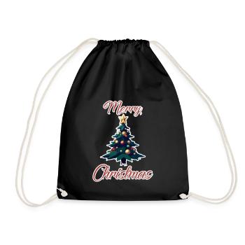 Christmas Tree (Stroke) - Drawstring Bag - black - Front