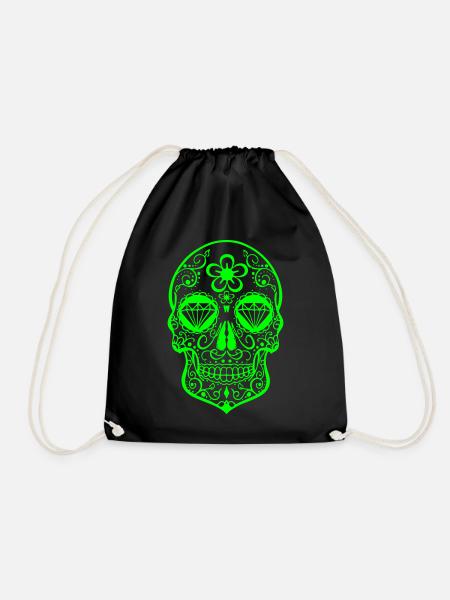 sugar skull pink - Turnbeutel - Schwarz
