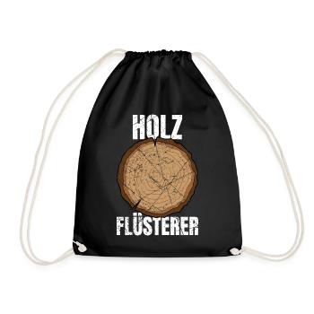Holz Flüsterer Schreiner Zimmermann - Turnbeutel - Schwarz - Vorne