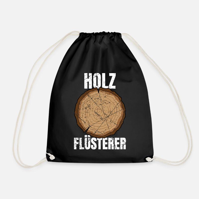 Holz Flüsterer Schreiner Zimmermann - Turnbeutel - Schwarz