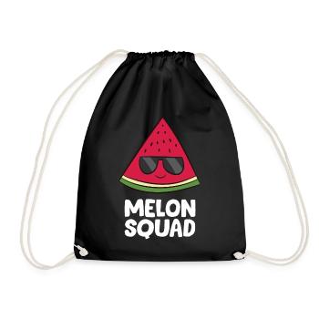 Watermelon - Melon Squad with sunglasses - Drawstring Bag - black - Front