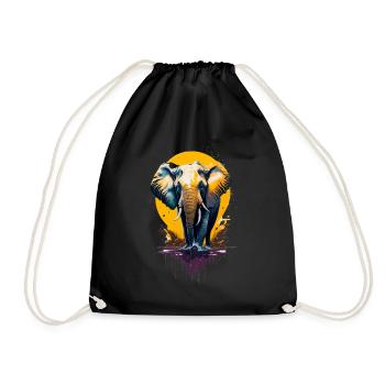 Éléphant - Sac de sport léger - noir - Devant