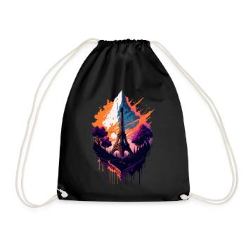 Abstract Tower of Paris - Drawstring Bag - black - Front