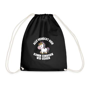 Unicorn Unicorns Mythical Creatures Mystical - Drawstring Bag - black - Front