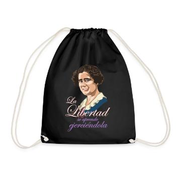 Clara Campoamor - Drawstring Bag - black - Front