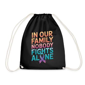 Cancer Awareness Cancer Breast Cancer - Drawstring Bag - black - Front
