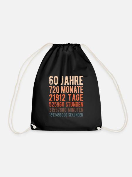 60. Geburtstag - 60 Jahre Jubiläum - Turnbeutel - Schwarz