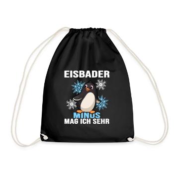 eisbader winterbader eisloch - Turnbeutel - Schwarz - Vorne