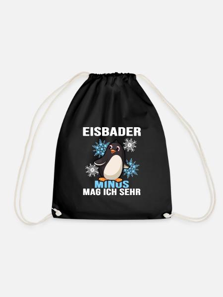 eisbader winterbader eisloch - Turnbeutel - Schwarz