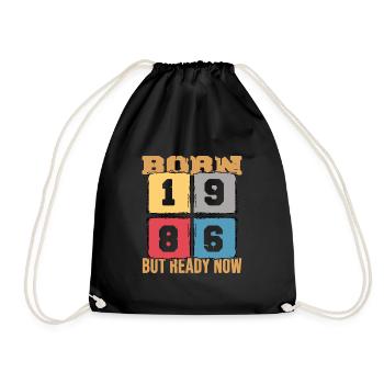 1986 Birthday 36 Years Retro Anniversary Edition - Drawstring Bag - black - Front