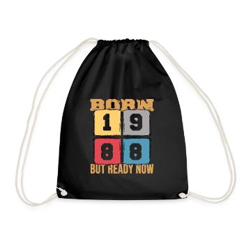 1988 Birthday 34 Years Retro Anniversary Edition - Drawstring Bag - black - Front