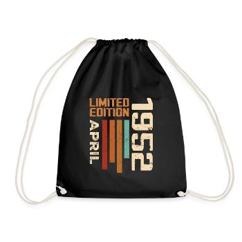 Né En Avril 1952 Cadeau D'anniversaire 1952 Retro - Sac de sport léger - noir - Devant