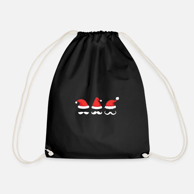 Christmas Mustache - Turnbeutel - Schwarz