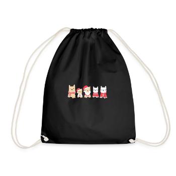 Christmas dogs - Drawstring Bag - black - Front