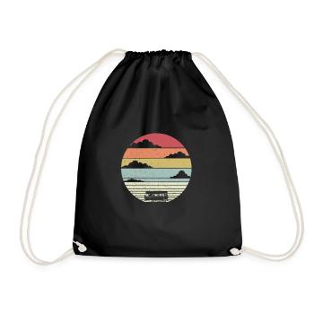 Camping-cars rétro - Sac de sport léger - noir - Devant