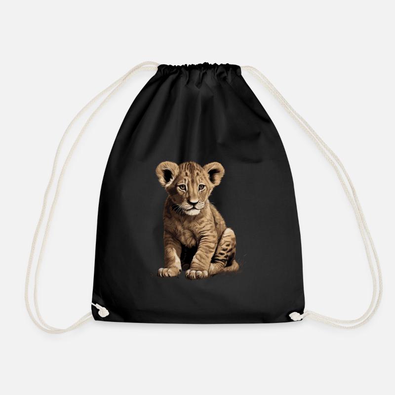 Baby Löwe Wildkatze - Turnbeutel - Schwarz