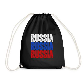 Flagge Russlands, russischer Stolz - Turnbeutel - Schwarz - Vorne