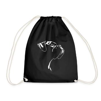 Boxer Silhouette Hunde Hund Wilsigns - Turnbeutel - Schwarz - Vorne