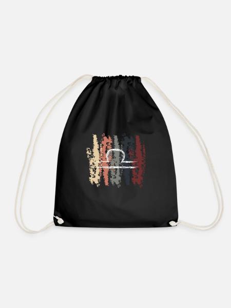 Retro Zodiac Libra Design - Turnbeutel - Schwarz