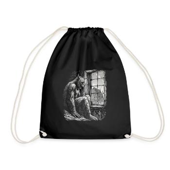 Dog Wolf Werewolf Cerberus Hellhound myth - Drawstring Bag - black - Front