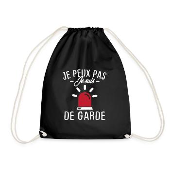 Je peux pas je suis de garde - Sac de sport léger - noir - Devant