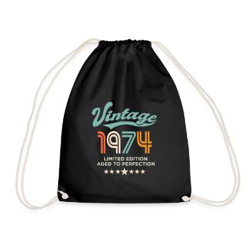 Né en 1974 Anniversaire 1974 50 ans - Sac de sport léger - noir - Devant