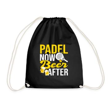 Padel now beer after Humour Sport Tennis - Drawstring Bag - black - Front