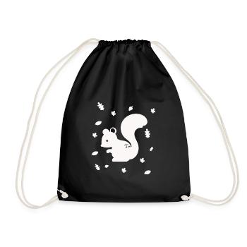 Squirrel - Chipmunk - Forest animal - Nature - Drawstring Bag - black - Front
