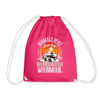 Camping Camper Campen Opa - Turnbeutel - Fuchsia - Vorne
