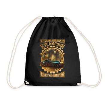 Steampunk Oldtimer klassisch, gotisch und elegant - Turnbeutel - Schwarz - Vorne