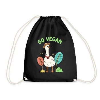 Goose design for proud vegans - Drawstring Bag - black - Front