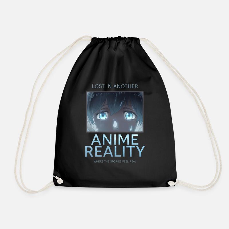 Lost in Another Reality – Anime Addict Reality - Drawstring Bag - black