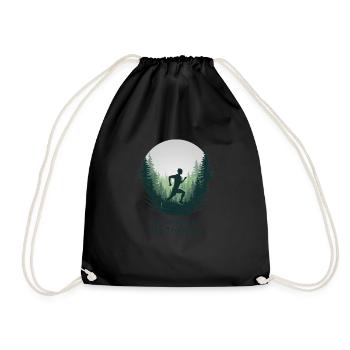 La course à pied est ma thérapie – Courir dans la nature - Sac de sport léger - noir - Devant