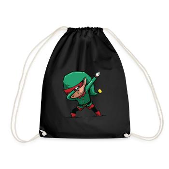 Funny Christmas Elf Gift For Yours - Drawstring Bag - black - Front