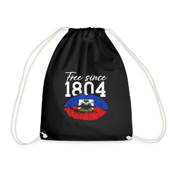 Haiti Haitian Flag Ayiti Haitian I Gift - Drawstring Bag - black - Front