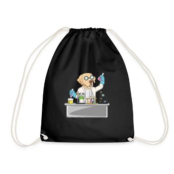 Hund Chemie Labor | Chemiker - Turnbeutel - Schwarz - Vorne