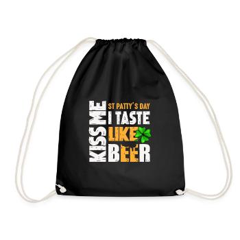 kiss me - Drawstring Bag - black - Front