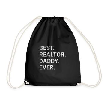Best Real Realtor Daddy Ever - Drawstring Bag - black - Front