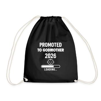 Pregnancy announcement Future godmother 2026 - Drawstring Bag - black - Front