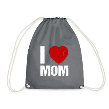I love Mom - Turnbeutel - Grau - Vorne