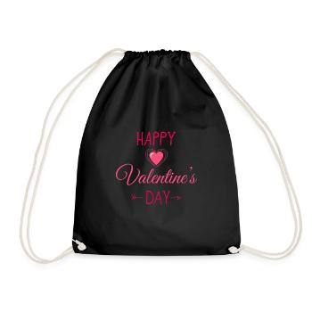 Happy Valentine's day - Turnbeutel - Schwarz - Vorne