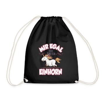Mir egal ich bin ein Einhorn - Turnbeutel - Schwarz - Vorne