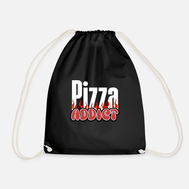 Pizza Addict - Drawstring Bag - black