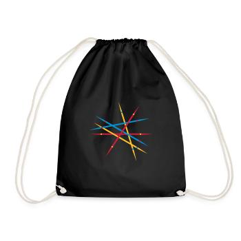 Game made of wooden sticks Mikado - Drawstring Bag - black - Front